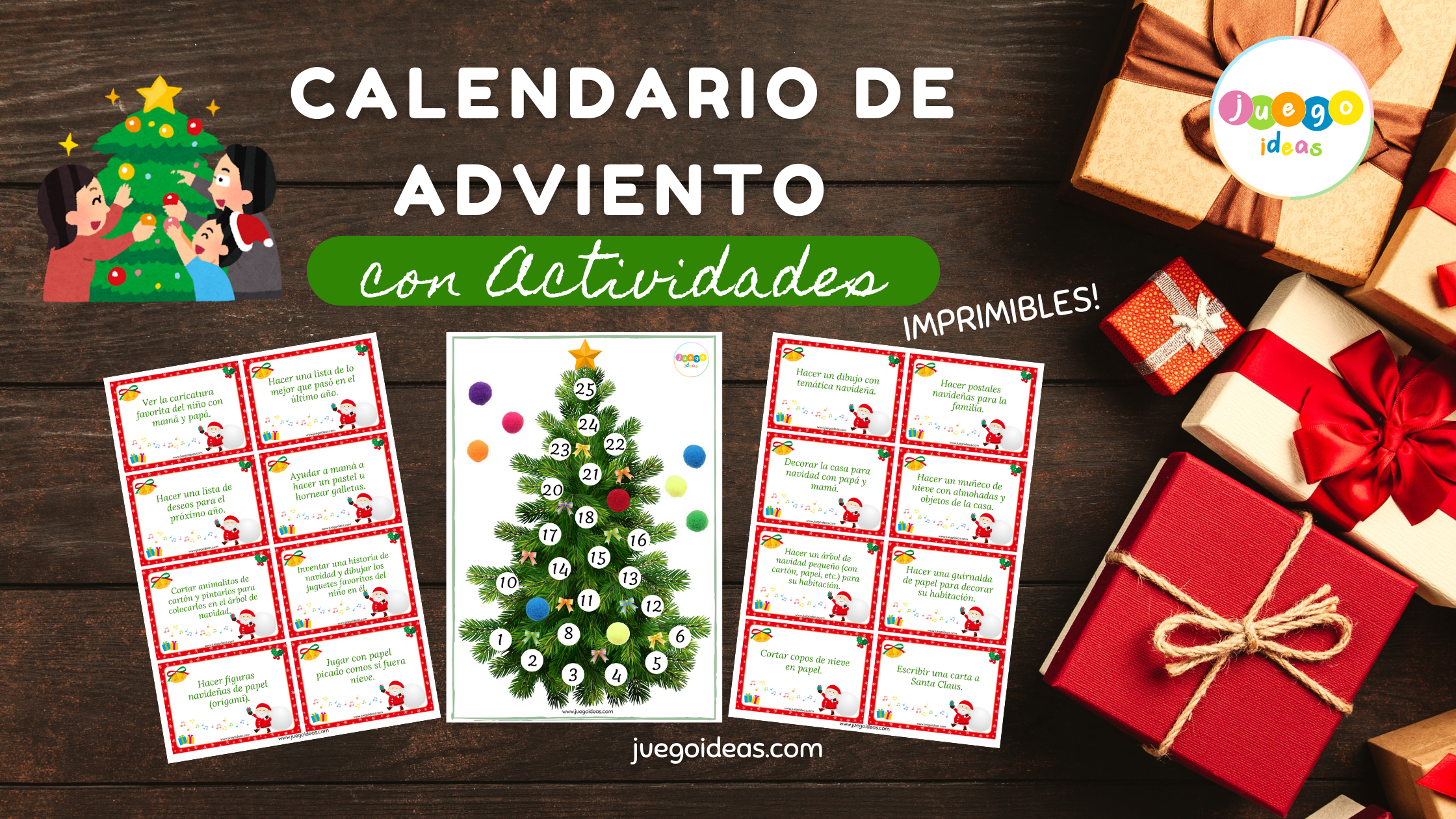 Calendario De Adviento Con Actividades (Imprimibles) - JuegoIdeas